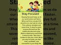 Stay Focused || Learn English || Improve Your English || Listen And Practice