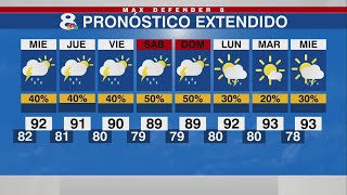 Tiempo en Tampa miercoles caluroso con humedad y tormentas aisladas en la tarde