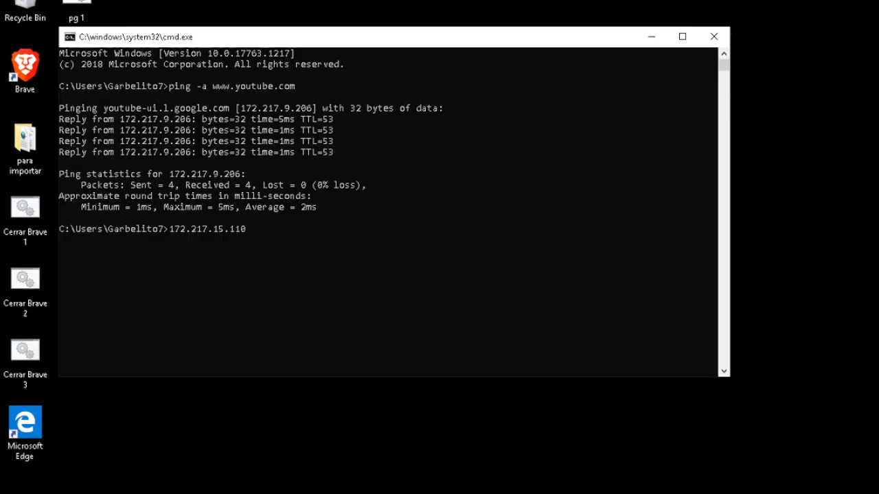 Como saber la ip de una