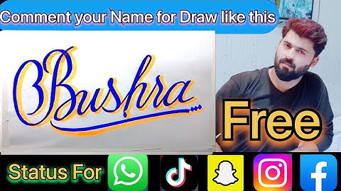 Bushra Name Signature Calligraphy Status | How to Cursive write with cut Marker #bushra @bushra