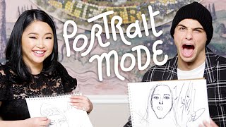 Noah Centineo and Lana Condor Draw Each Other's Portraits | Portrait Mode | Harper's BAZAAR