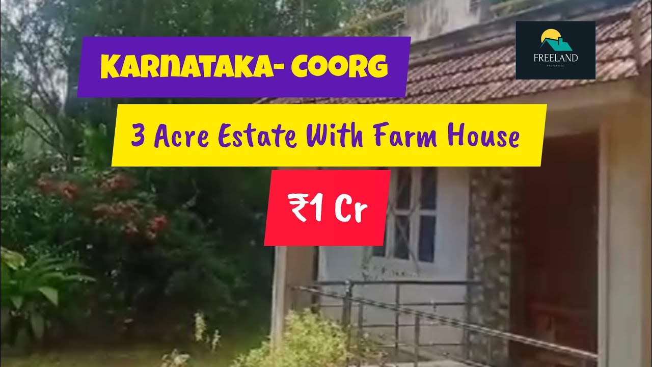 3 Acre Beautiful Coffee Pepper Estate With Farm House for Sale