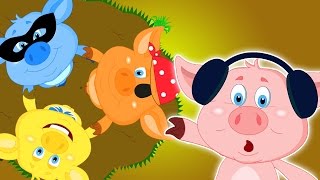 Cinque piccoli porcellini | Cartoon per i capretti | Popolare Nursery canzone | Five Little Piggies