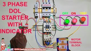3 phase DOL starter with indicator, DOL starter with indicator in Tamil and English