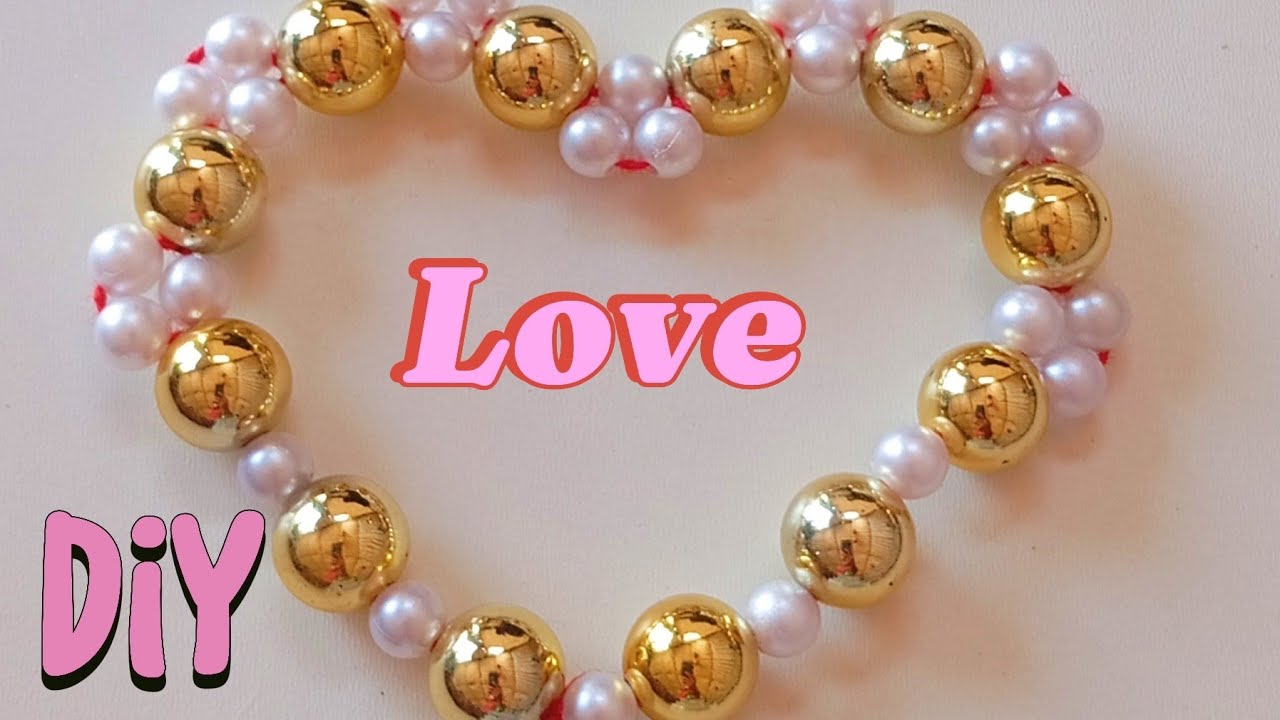 Boncuklarla kalp şekli nasıl yapılır 💯//kolay el işi fikirleri✅ a beautiful #diy 