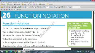 Function Notations PART A, Ch 26 Hodder Maths