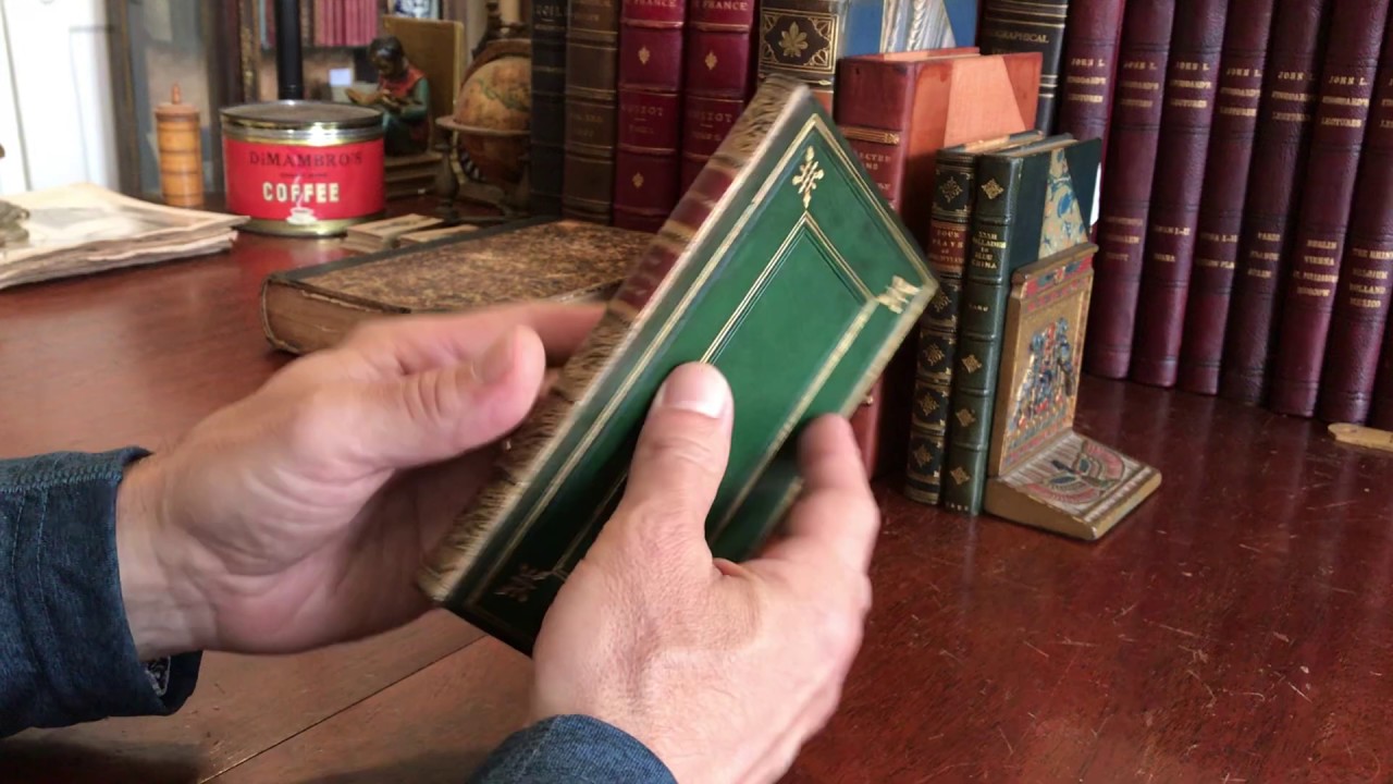 Tennyson The Lovers Tale 1879 Moxon gorgeous decorative gilt morocco leather book signed binding