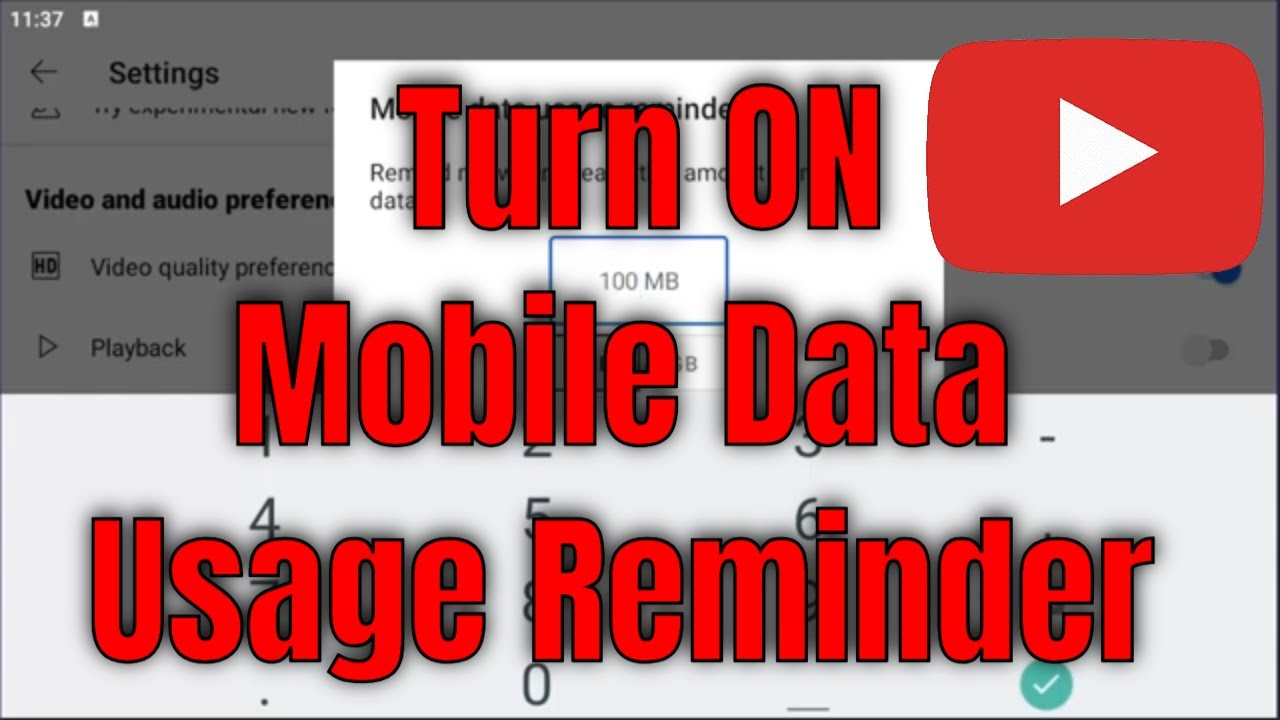 How to Turn ON Mobile Data Usage Reminder on YouTube - Full Guide - YouTube