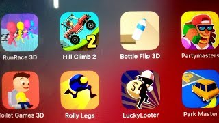 Run Race 3D,Hill Climb 2,Bottle Flip 3D,Partymasters,Toilet Games 3D,Rolly Legs,Lucky Looter screenshot 4