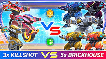Killshot vs Brickhouse - Railgun - Mech Arena Robot Showdown