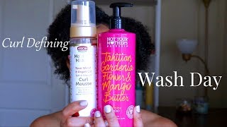 3c4a Curly Hair Wash Day 2020 | Not Your Mother's Naturals Tahittian Gardenia Flower & Mango Butter