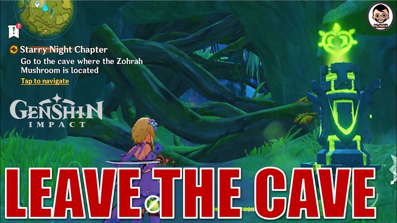 Go to the exit of the cave | Leave the cave | Use the Kusava to open up ...