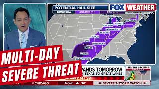 Expansive Severe Weather Threat Shifts East Across 2,000-mile Corridor From Texas To New England