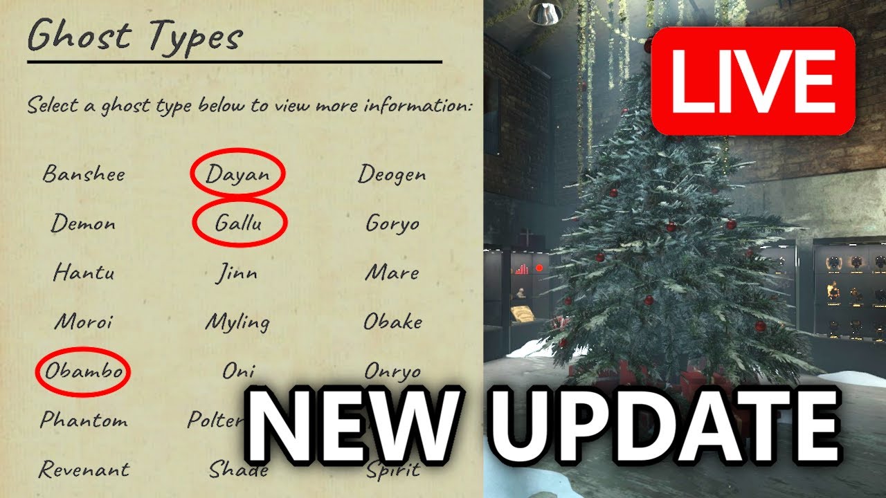 MASSIVE New Update for Phasmophobia (3 NEW GHOSTS) - LIVE 🔴 - YouTube