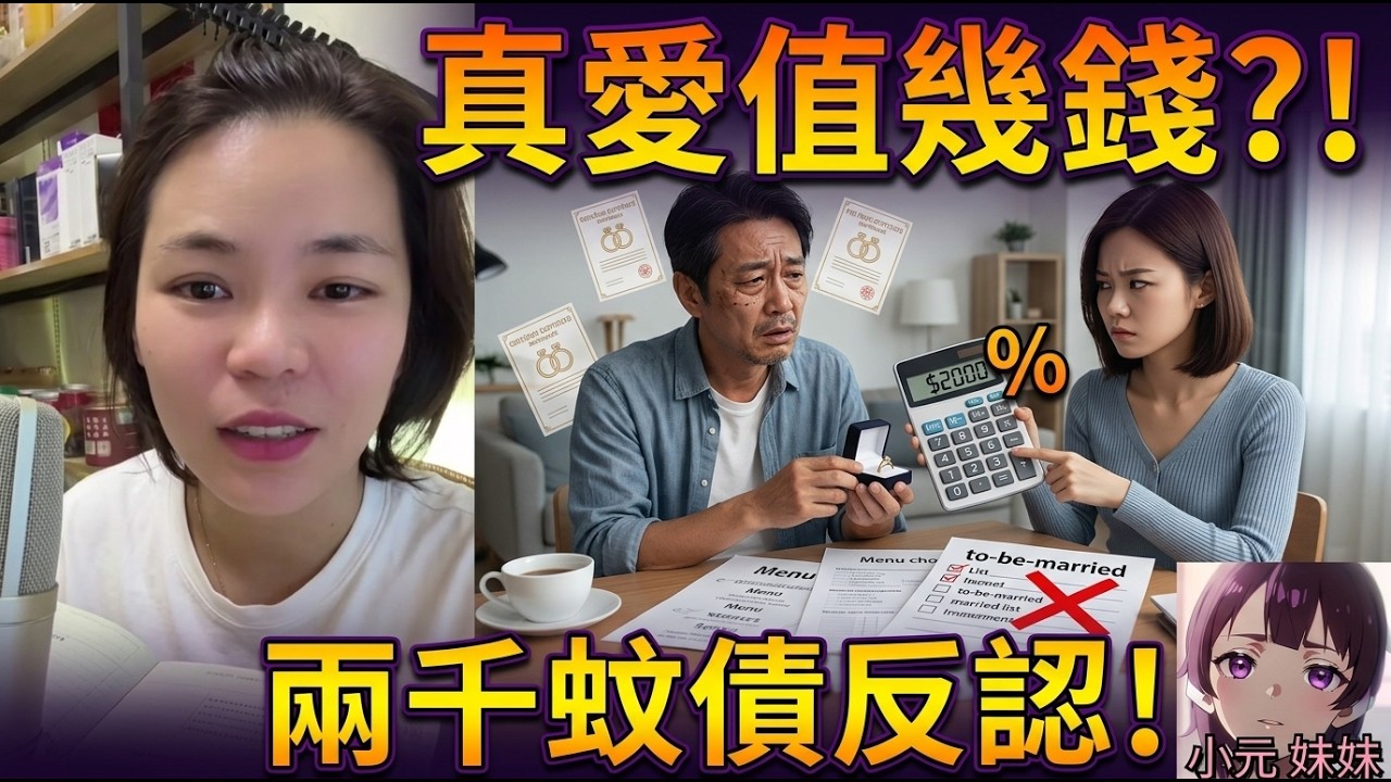 【小元最新】拍拖四年準備結婚,點知因為兩千蚊利息搞到分手💸😭 純情男三次離婚後再遇真愛,女友竟然為咗兩千蚊反面唔認人?!🫣#小元姐姐 #廣東話 #小元情感分享 9 2 NO A +8 31 NO B