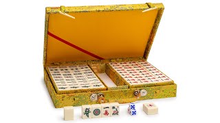 Chinese Mahjong Set with Ivory Colored Small Tiles