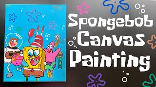Spongebob team canvas painting // #shorts