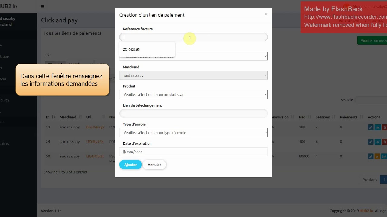 Click & Pay   Générer un lien de paiement