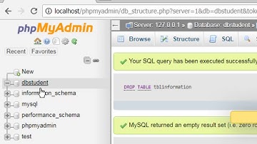 6. Delete Table and Database using MySQL in XAMPP