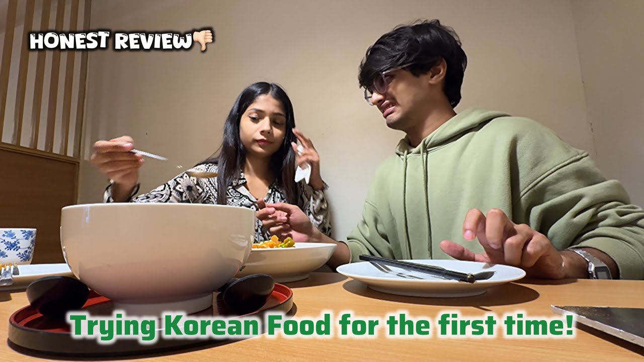 We tried Korean food for 1st time🤍 | AdiVen | ft. 