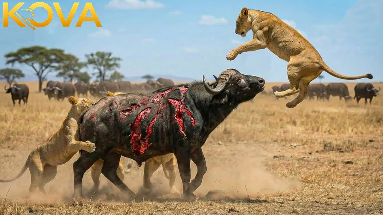 Столкновения и конфликты: львы, капские буйволы и другие | Вечер боев животных