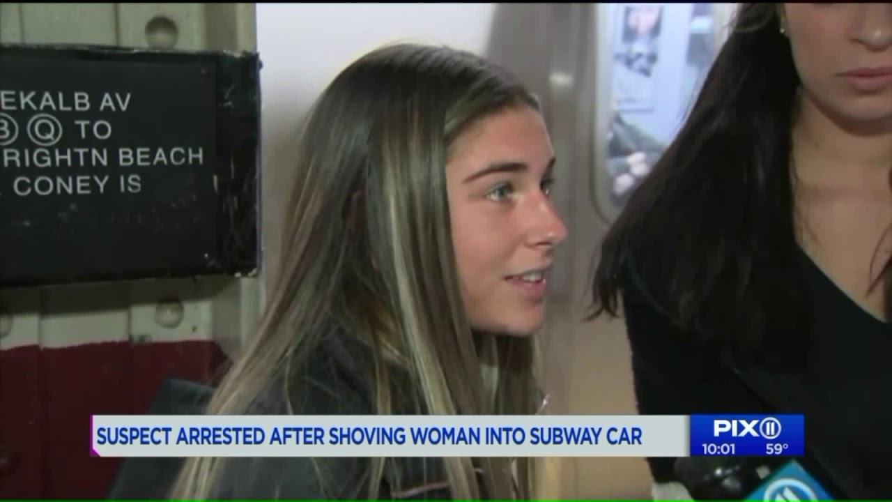 Suspect arrested after shoving woman into subway car