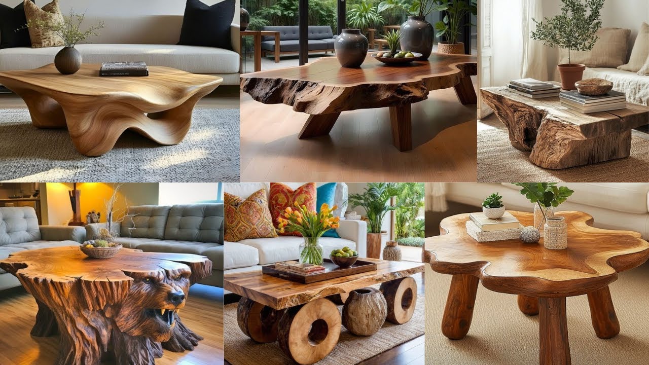 Nature Inspired Organic wooden Coffee Table Design Ideas