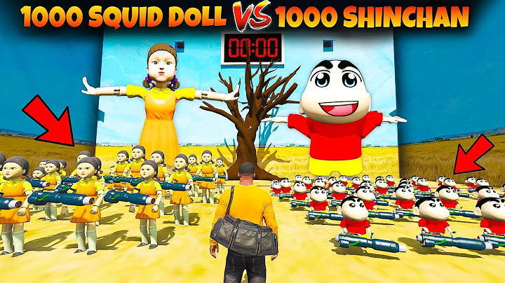 GTA V : Franklin Saw Fight Between 1000 Squid Game doll Clones Vs 1000 Shinchan Clones In GTA 5