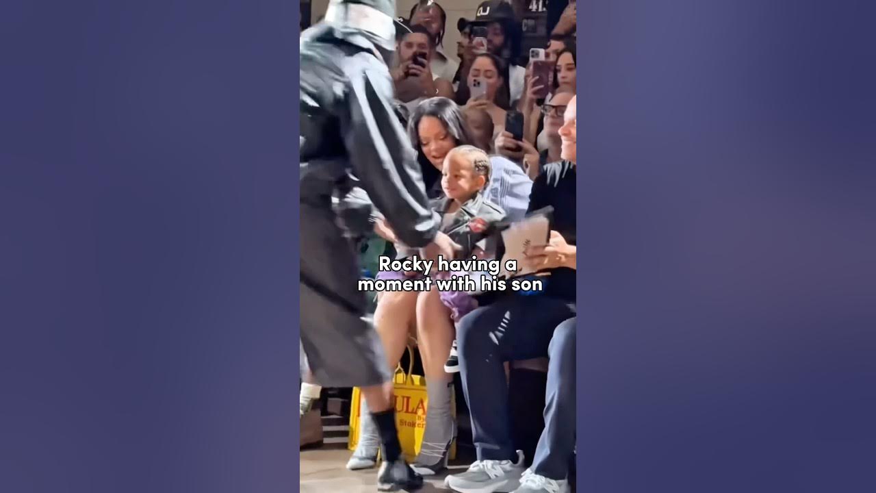 A$AP Rocky Grabs His Son During His Fashion Show A$AP Rocky Grabs His Son During His Fashion Show