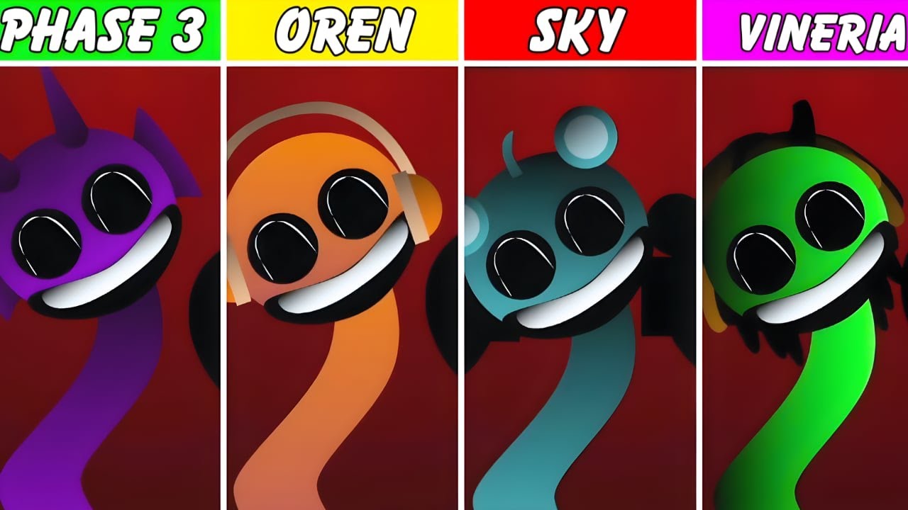 Phase 3 But Everyone Is OREN Vs SKY Vs VINERIA (Best Mod) In Incredibox Sprunki.