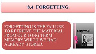 Std 11 Psychology Ch 8 Topic Some Phenomena Related To Memory And Forgetting