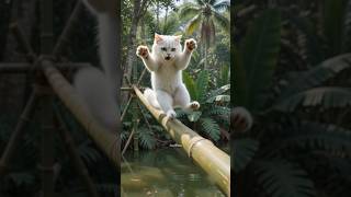 😱🐱 This Cat's Bamboo Nightmare Will Have You SCREAMING! | Funny Cat Dream Reaction 😂 #shortvideo