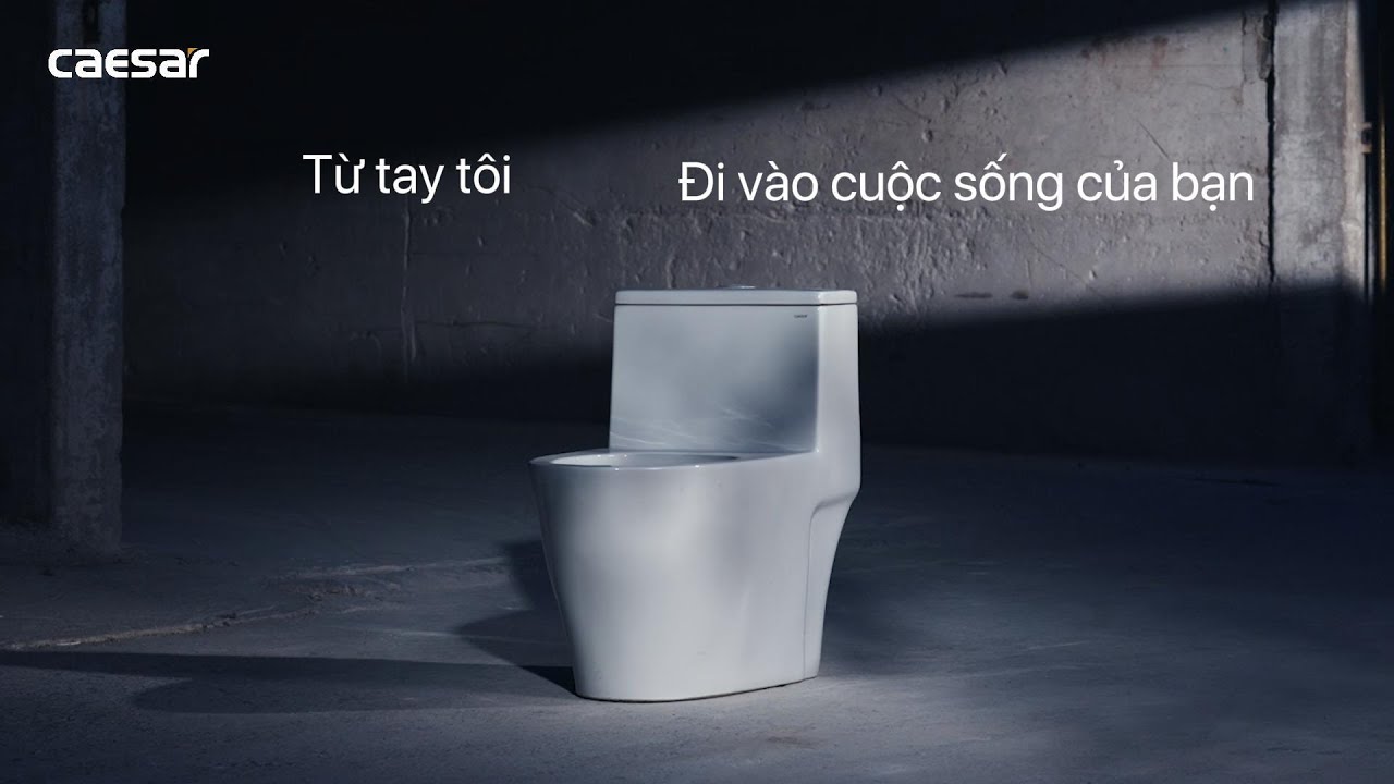 Video thiết bị vệ sinh Caesar – Bồn cầu một khối nắp êm Caesar C1393