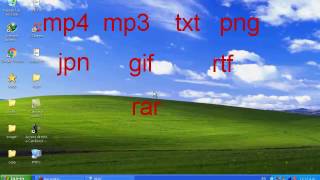 Cambiar los formatos (png mp3 mp4 gif txt rtf) en windows xp