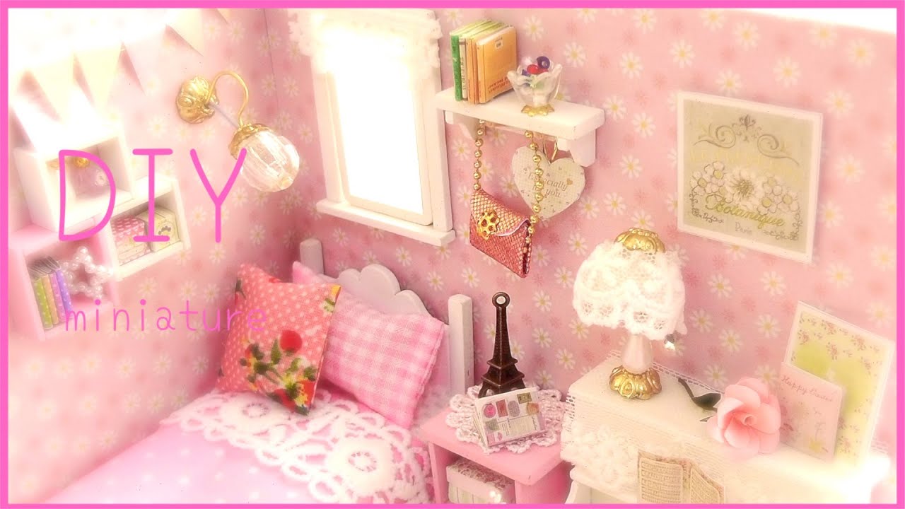 DIY Miniature Dollhouse Kit Fresh Sunshine Pink Room Relaxing