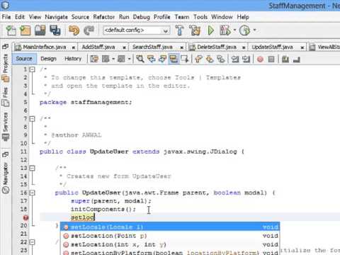 how to develop java GUI application staff management system part 23