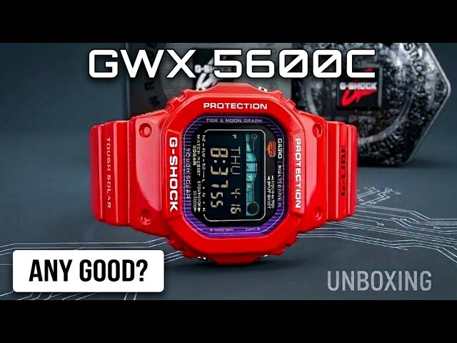 G-SHOCK G-LIDE GWX-5600C 腕時計 CASIO レッド This Red is INSANE! G-Shock G-LIDE GWX-5600C Unboxing & First Look