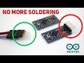 How to program arduino pro mini without soldering on pins