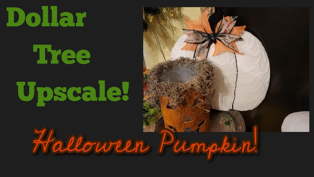 Upscale Dollar Tree Halloween Pumpkin. YouTube
