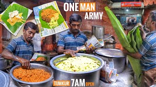 ONE MAN ARMY | 7PM Open Tumkur Kashi Hotel | Most Famous Spicy Chutney with Lemon Rice | Street Food