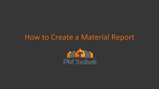 How to Create a Material Report