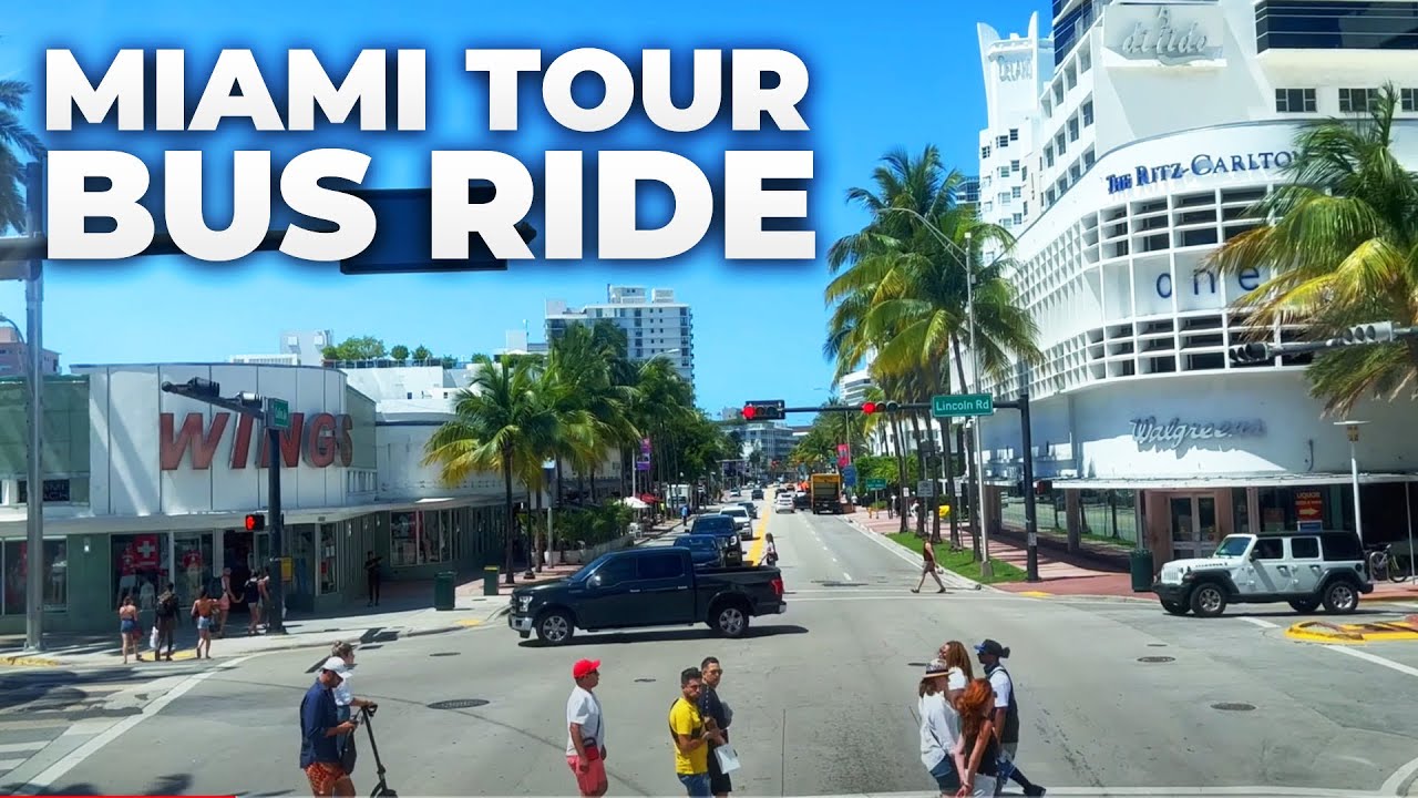 Front View Double Decker Miami Bus Tour - Miami Beach / Cruise Ships / Lincoln Road / Little Havana