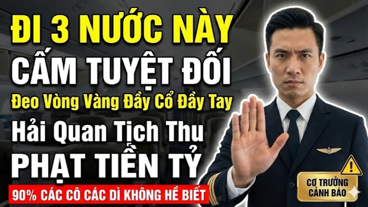 Cơ Trưởng Cảnh Báo: Đi 3 Nước Này ĐEO VÀNG Là Mất Trắng, Hải Quan Tịch Thu Phạt Tiền Tỷ Các Mẹ Chú Ý