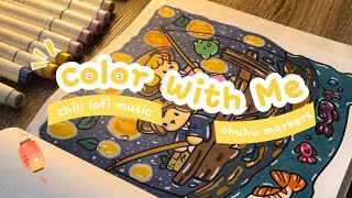 🏮Color With Me & Relax | Ohuhu Markers | Soft Lofi Study Music ✧ #colorwithme  #ohuhumarkers screenshot 5