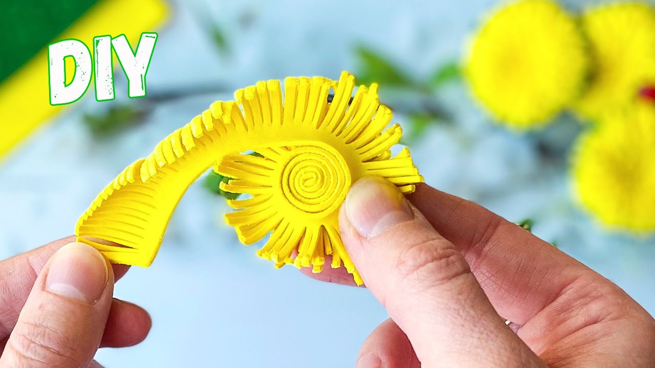 Одуванчики из глиттерного фоамирана своими руками / Diy Glitter Foam Flowers Dandelion