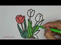 Relaxing Purple Tulips Coloring 🌷💜 | Satisfying Art Short #Shorts #relaxingart