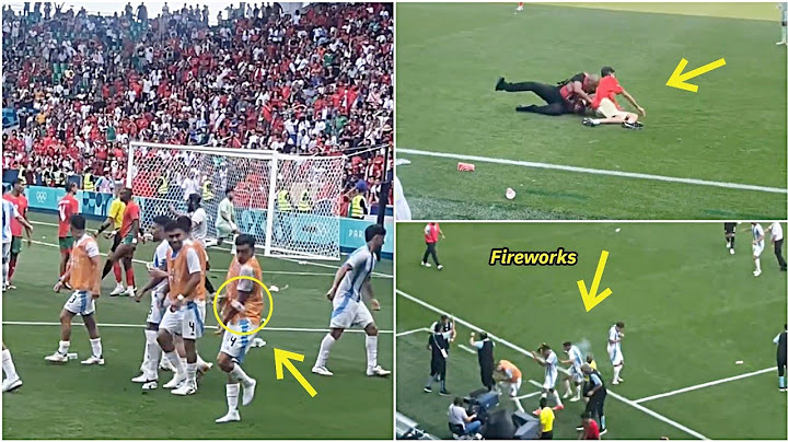 🤯Angry Moroccan Fans stormed into the pitch and threw bottles & flares at Argentina Players