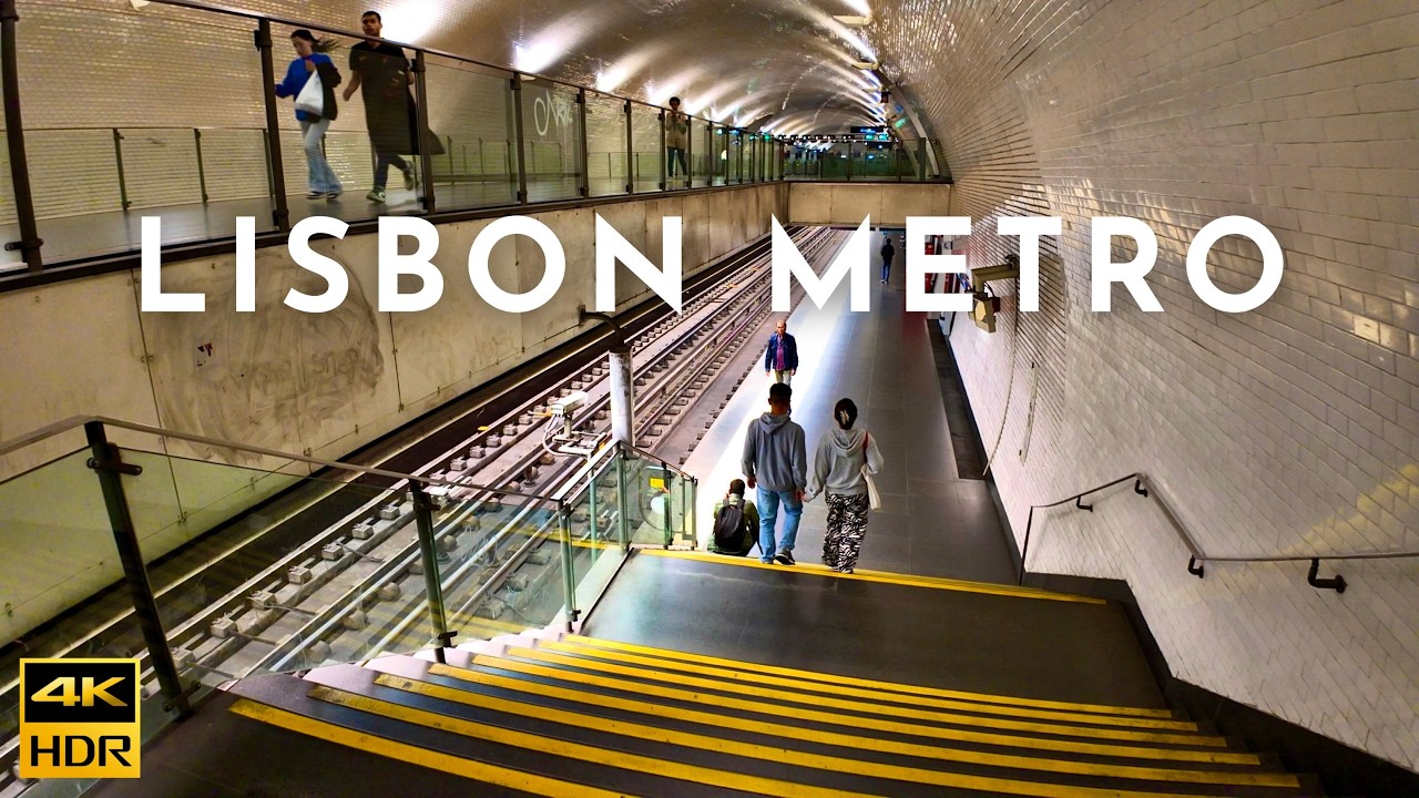 Lisbon METRO: Entering Baixa Chiado Metro Station 4K HDR