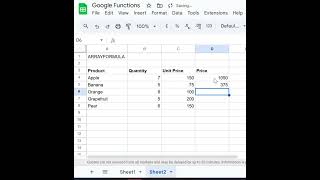 How to use the ARRAYFORMULA in Google Sheets