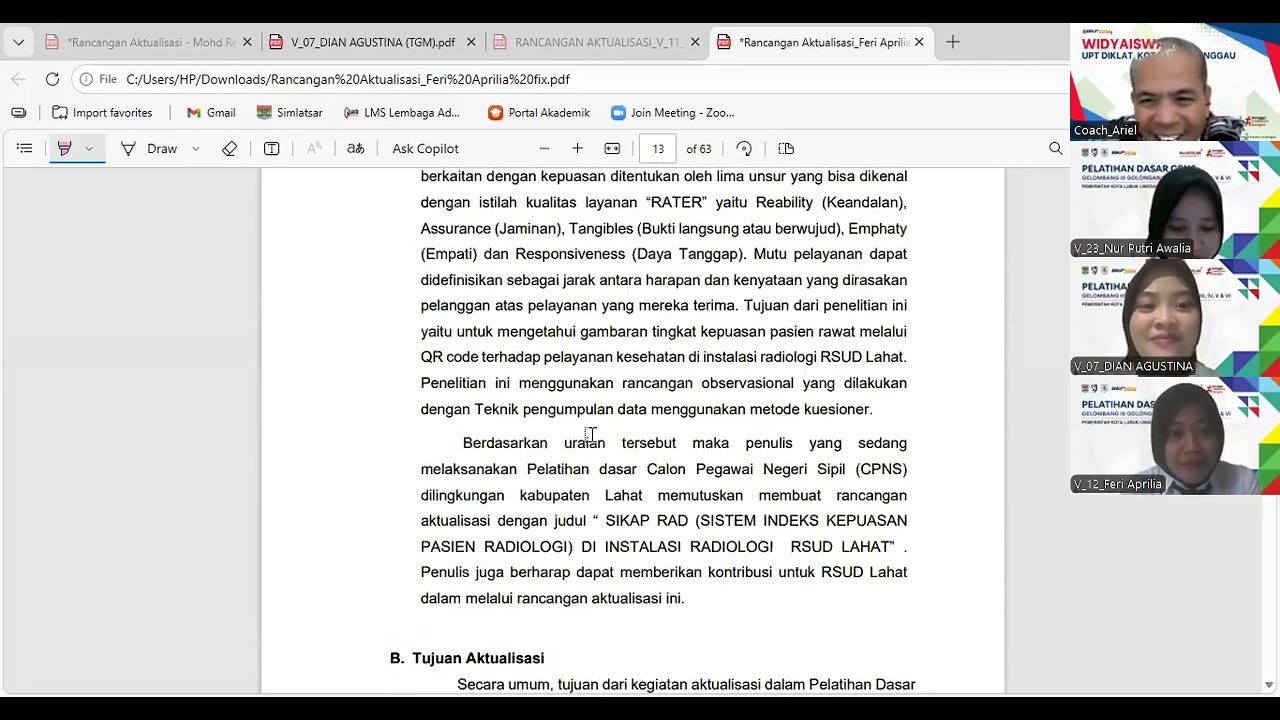 PEMBIMBINGAN RA 3 LATSAR CPNS GOL II ANGK V 2026